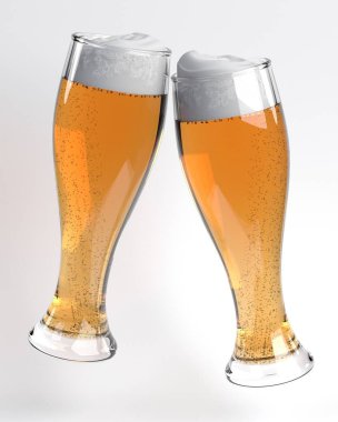 bardak bira yetiştirme 3d render