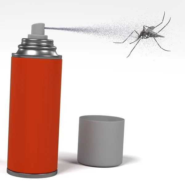 3d render of spray killing insect — Stock Photo, Image