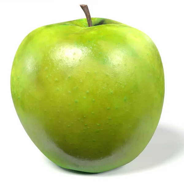 Realistische 3D-Darstellung von grünem Apfel — Stockfoto