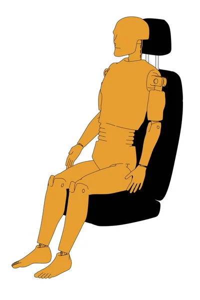 2D tecknad illustration av crash test dummy — Stockfoto