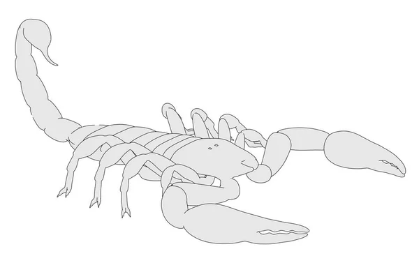2d cartoon illustration of heterometrus longinatus — Stock Photo, Image