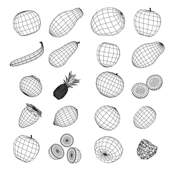 2d cartoon illustration of food collection — Stock Photo, Image