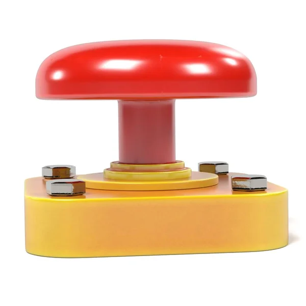 Realistic 3d render of red button — Stock Photo, Image