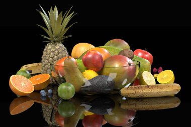 meyve toplama gerçekçi 3d render