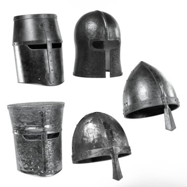 Ortaçağ kask gerçekçi 3d render