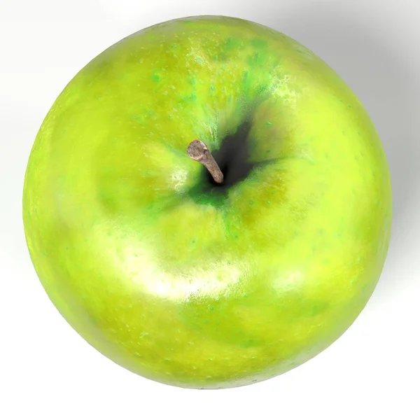Реалістичний 3d візуалізація зеленого яблука — стокове фото