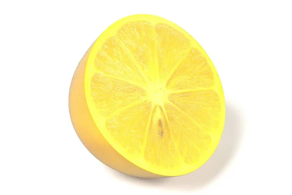 Rendu 3d réaliste de citron sur fond blanc — Photo