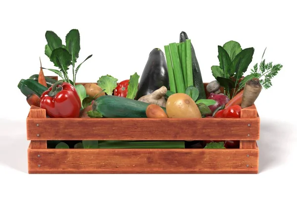 Rendu 3D réaliste de l'ensemble de légumes — Photo