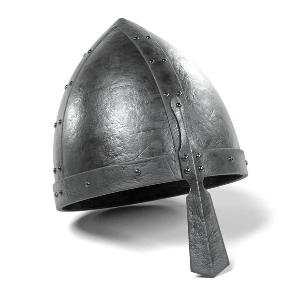 realistic 3d render of medieval helmet