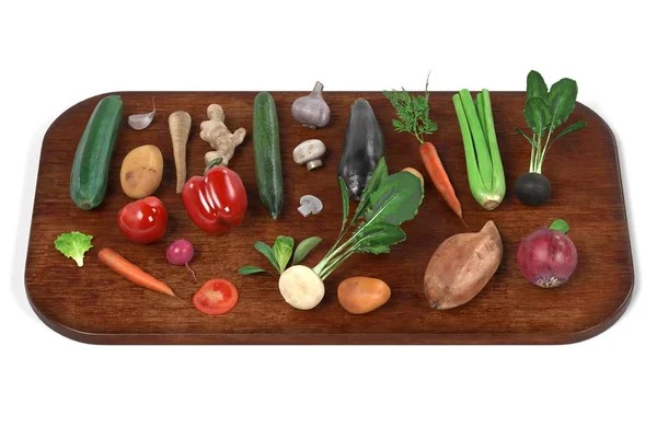 Реалістичний 3d візуалізація овочевого набору — стокове фото
