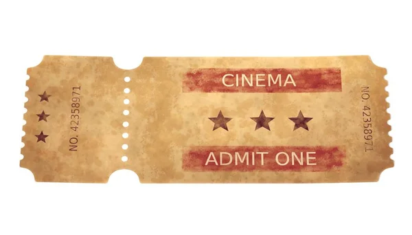 Realista Render Cinema Ticket — Fotografia de Stock