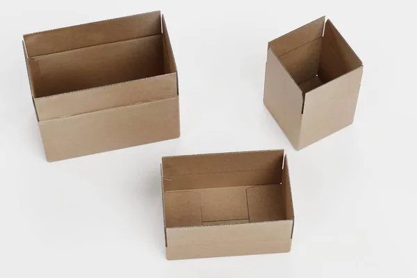 Realistic Render Carboard Boxes — Stock Photo, Image