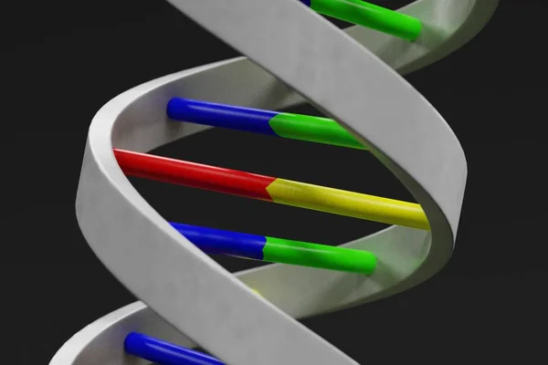 Rendering Realistico Del Modello Dna — Foto Stock