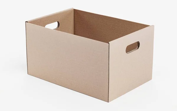 Realistic Render Carboard Box — Stock Photo, Image