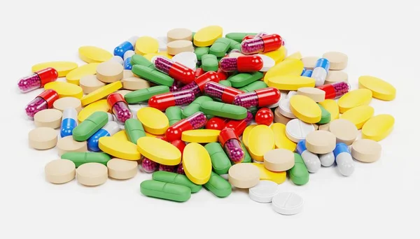Valósághű Render Tabletták Orvostudomány — Stock Fotó