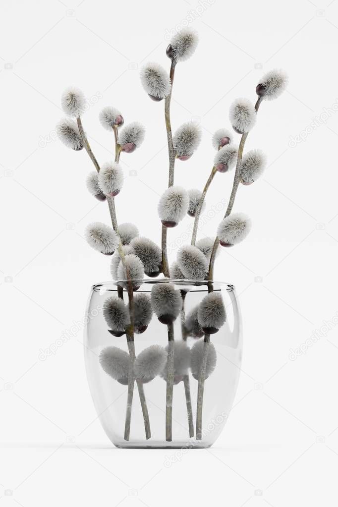 Realistic 3D Render of Catkings in Vase