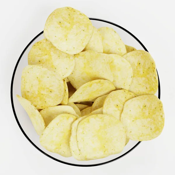 Realistische Darstellung Von Kartoffelchips — Stockfoto