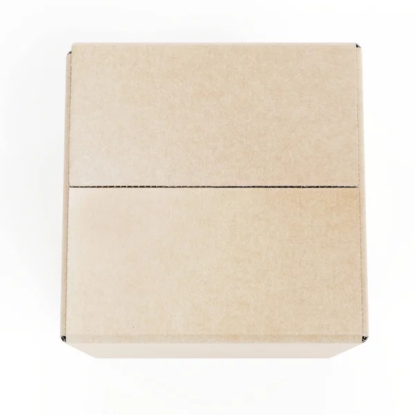 Realistic Render Carboard Box — Stock Photo, Image