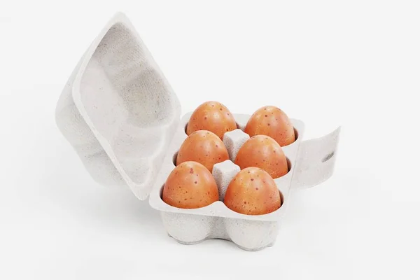 Realistic Render Egg Box — Stock Photo, Image