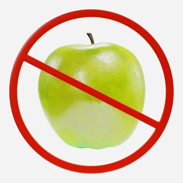Візуалізації Заборону Знак Apple — стокове фото