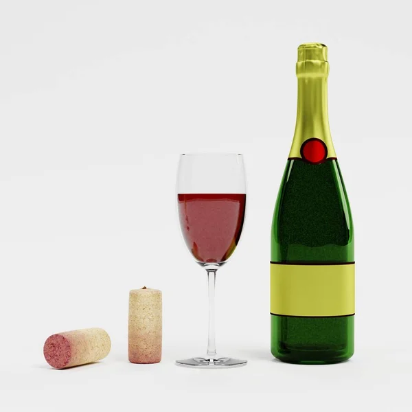 Realistic Render Wine Cork — Stock Photo, Image