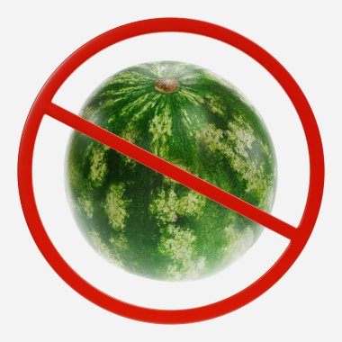 Yasak işareti kavun ile 3D render