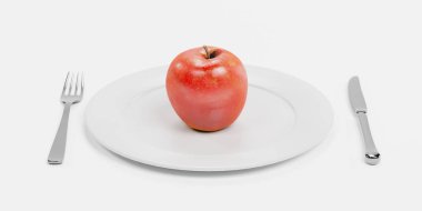 Apple plaka üzerinde 3D render