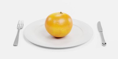 Gıda plaka üzerinde 3D render