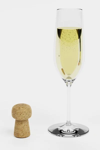 Realistic Render Wine Cork — Stock Photo, Image