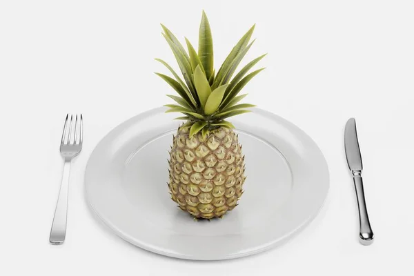 Render Food Plate — Stock Photo, Image