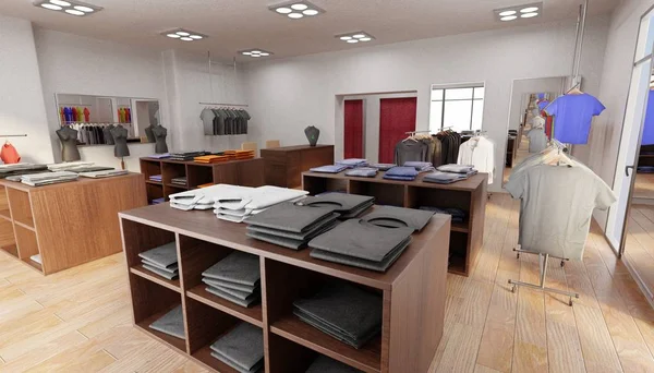 Realistic Render Clothes Shop — Stock Photo, Image