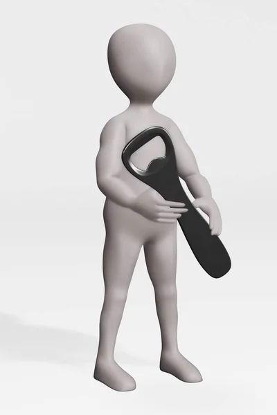 Realistic Render Character Bottle Opener — Stock Photo, Image