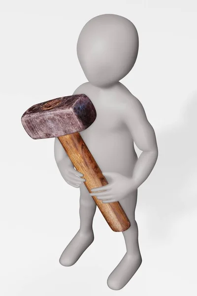 Render Character Hammer — Stock Photo, Image