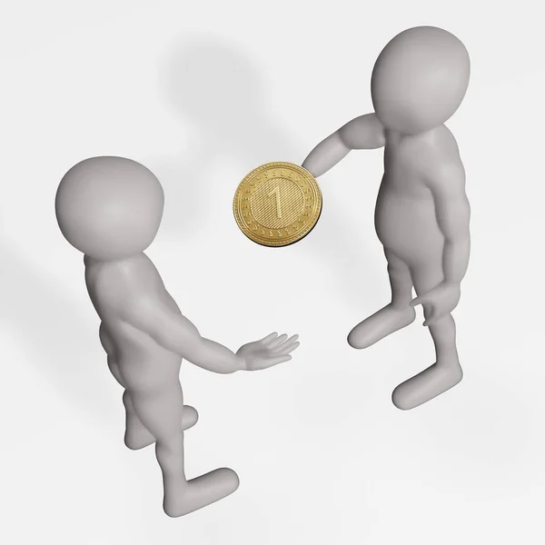 Realistic Render Character Coin — Stock Photo, Image
