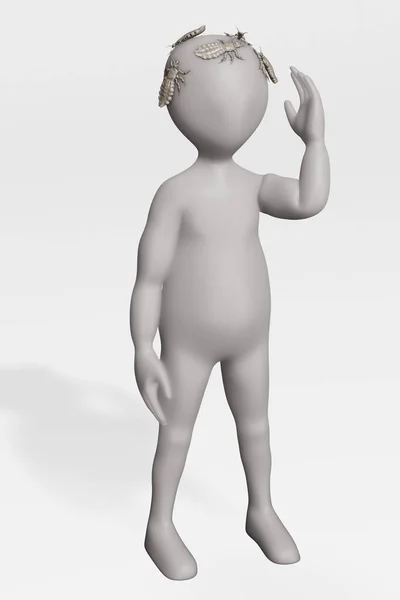 3D头戴丽斯的人物性格渲染 — 图库照片