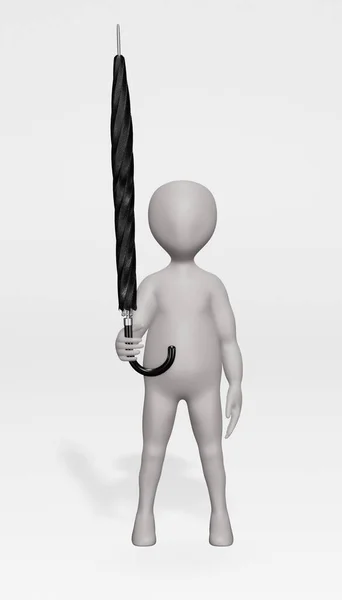 Render Cartoon Character Umbrella — 스톡 사진