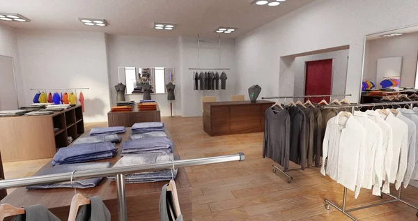 Realisztikus Render Clothes Shop — Stock Fotó