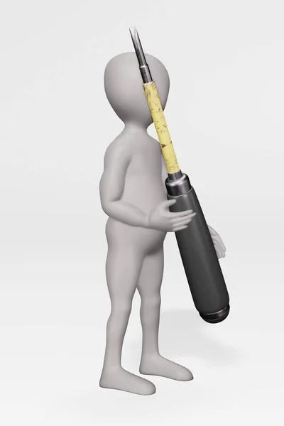 Render Character Screwdriver — 스톡 사진