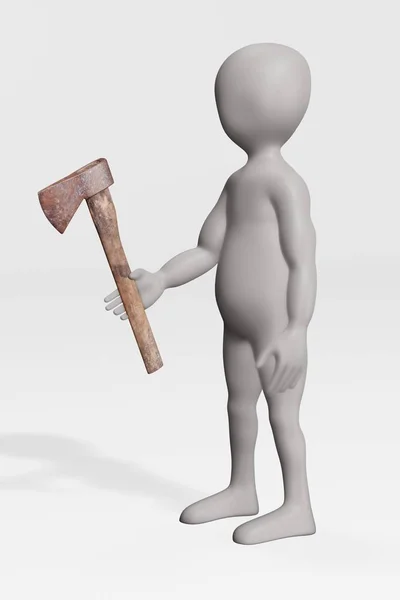Render Character Axe — Stock Photo, Image