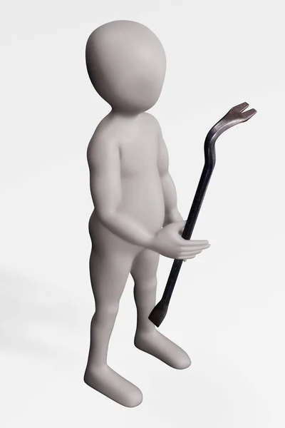 Render Character Crowbar — Stock Photo, Image