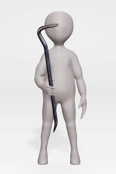 Render Character Crowbar — 스톡 사진