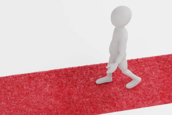 具有个性红地毯的现实主义3D渲染 — 图库照片