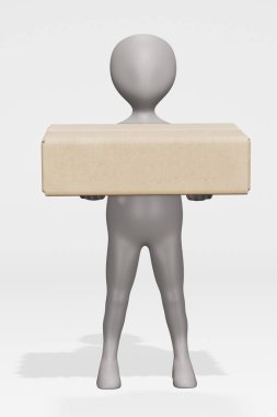 Karton Kutulu 3d karikatür karakteri oluşturma