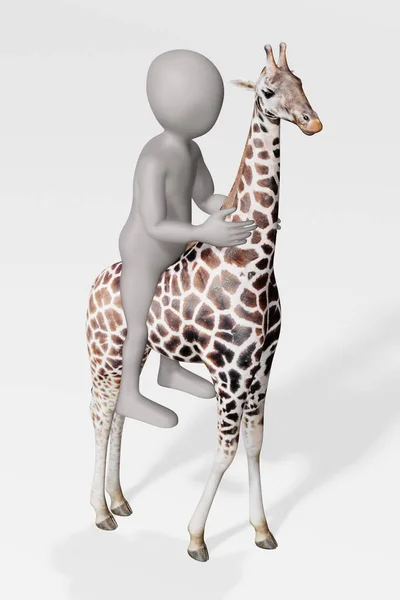 Renderowania Kreskówka Postać Żyrafa — Zdjęcie stockowe