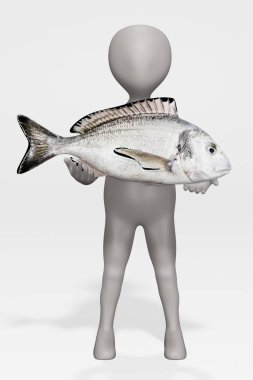 Gilthead Bream ile Çizgi Film Karakterinin 3d Hazırlaması