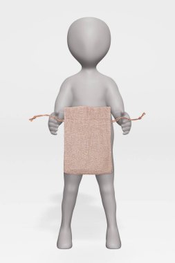 Jute Bag ile Çizgi Film Karakterinin 3d Hazırlaması