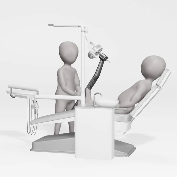 Render Cartoon Character Dentist Chair — 스톡 사진