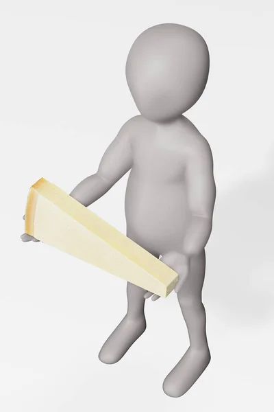 Render Cartoon Character Cheese — Stock Photo, Image