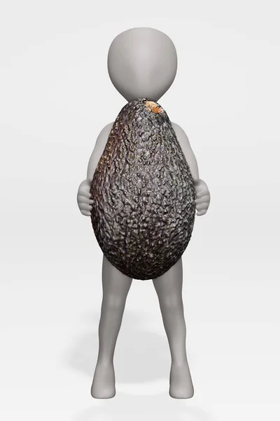 Render Cartoon Charcter Avocado — Φωτογραφία Αρχείου