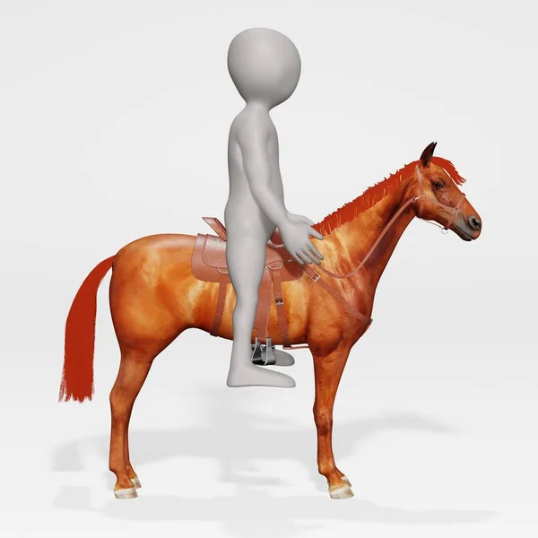 Vyobrazení Kresleného Postavičky Koněm — Stock fotografie